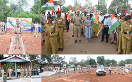 नर्मदापुरम में तिरंगा लेकर निकले कलेक्टर-एसपी, देशभक्ति का दिया संदेश