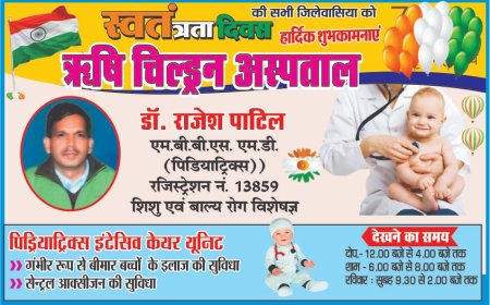 सभी देशवासियों को 79वे स्वतंत्रता दिवस की हार्दिक-हार्दिक बधाई और शुभकामनाएं: निवेदक - डॉ राजेश पाटिल, संचालक ऋषि चिल्ड्रन अस्पताल, नर्मदापुरम।