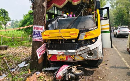 नर्मदापुरम में ब्यावरा बस सड़क हादसा, पाँच दिनों में मां-बेटे की मौत, मौसा को भुजरिया देकर स्कूटी से लौट रही थी महिला