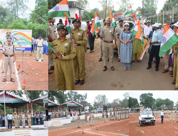 नर्मदापुरम में तिरंगा लेकर निकले कलेक्टर-एसपी, देशभक्ति का दिया संदेश