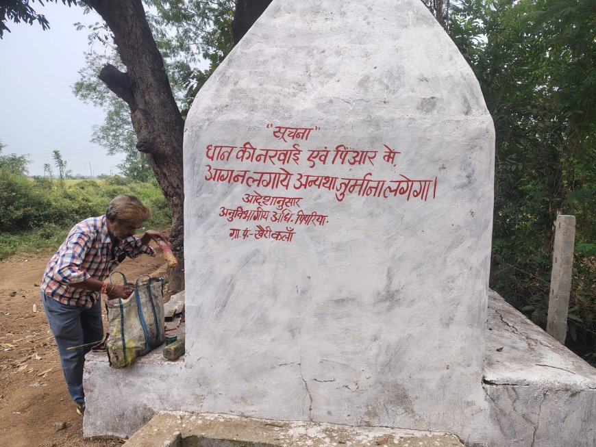 Narmadapuram: डीएम के निर्देश पर वॉल पेंटिंग और दीवार लेखन के माध्यम से नरवाई प्रबंधन के लिए चलाया जा रहा जागरूकता अभियान