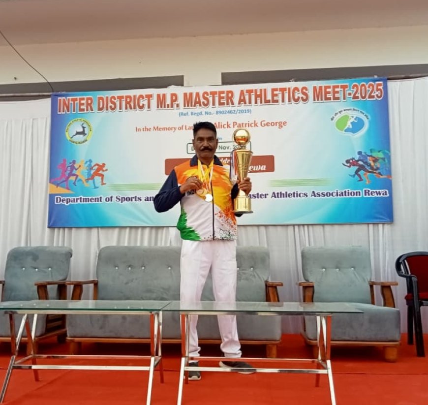 Narmadapuram: 66 साल की उम्र में रिटायर्ड सीआईएसएफ एसआई ने रेसिंग चैंपियनशिप में दो गोल्ड, एक सिल्वर मैडल जीता